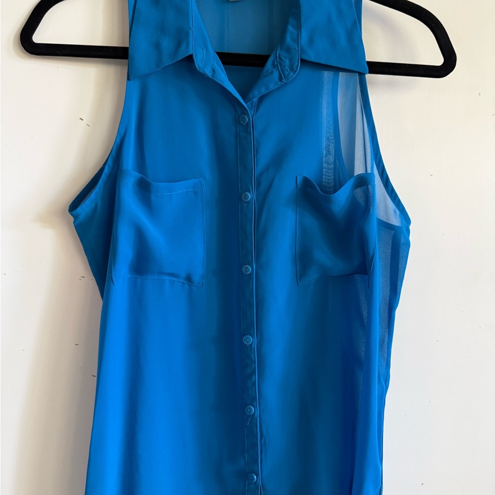 Decree Vibrant Blue Sleeveless Blouse